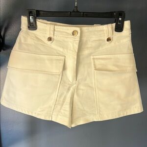 Ramy Brook Cream Shorts High-Waisted Tailored
